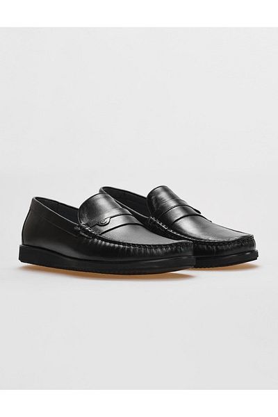 Cabani Genuine Leather Black Belt Detailed Men's Casual Shoes