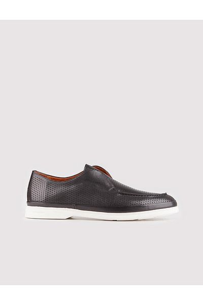 Cabani Genuine Leather Men's Black Summer Casual Shoes