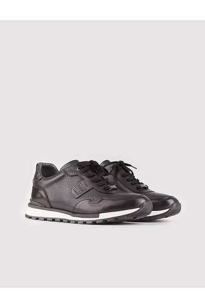 Cabani Genuine Leather Black Lace-up Thermo Sole Men's Sports Shoes
