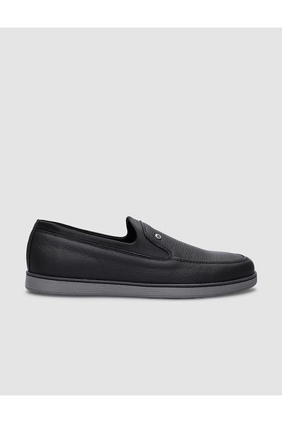 Cabani Black Genuine Leather Men's Casual Shoes