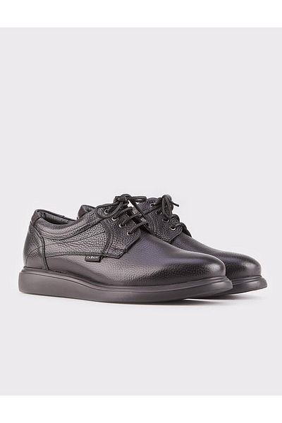 Cabani Genuine Leather Eva Sole Black Lace-Up Men's Casual Shoes