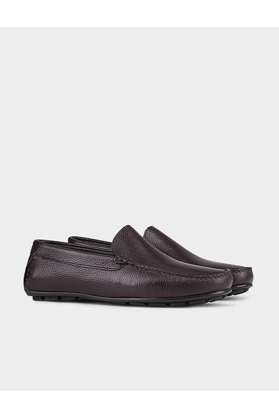 Cabani Genuine Leather Brown Men's Loafer with Rubber Sole