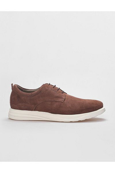 Cabani Genuine Leather Tan Suede Lace-up Men's Casual Shoes