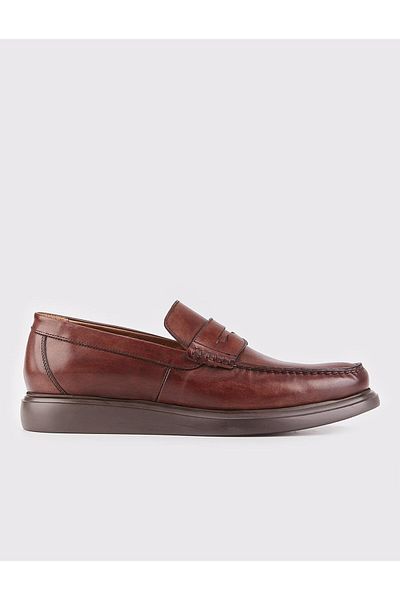 Cabani Genuine Leather Brown Men's Casual Shoes