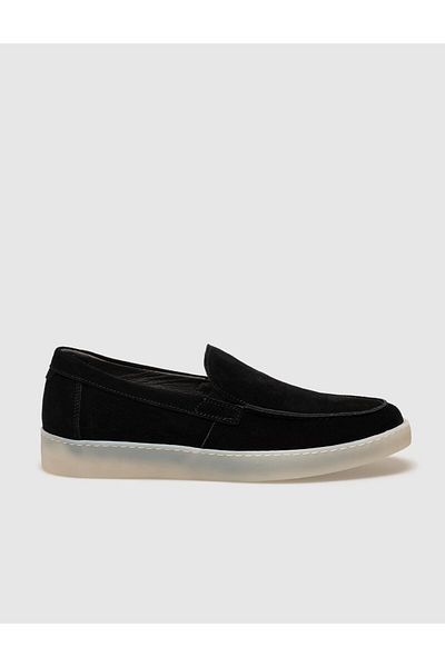 Cabani Genuine Leather Black Suede Men's Casual Shoes