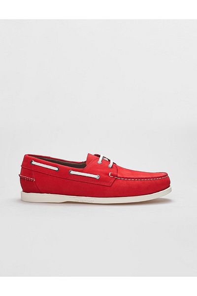 Cabani Genuine Leather Red Nubuck Men's Casual Shoes