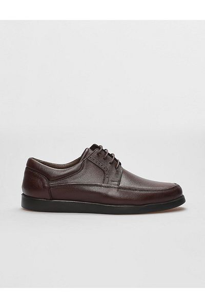 Cabani Genuine Leather Brown Lace-Up Men's Casual Shoes