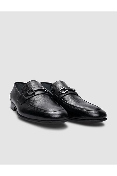 Cabani Black Genuine Leather - 100% Buckle Men's Classic Shoes