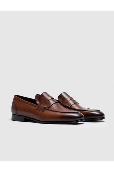 Cabani Genuine Leather Tan Belted Men's Classic Shoes
