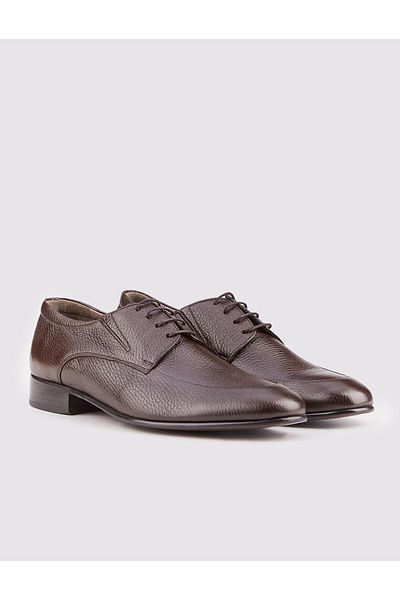 Cabani Genuine Leather Brown Lace-Up Men's Classic Shoes