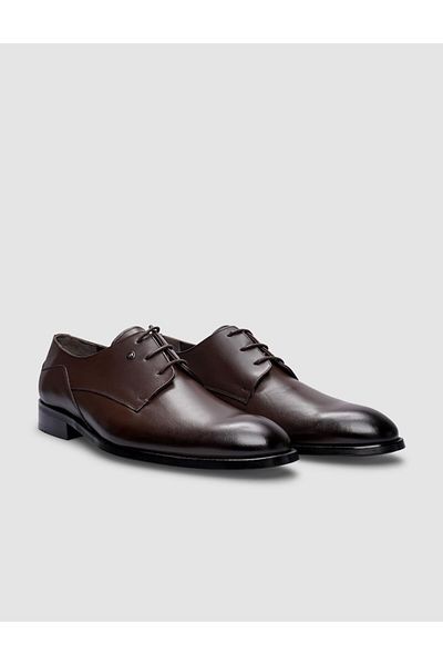 Cabani Genuine Leather Brown Lace-Up Men's Classic Shoes