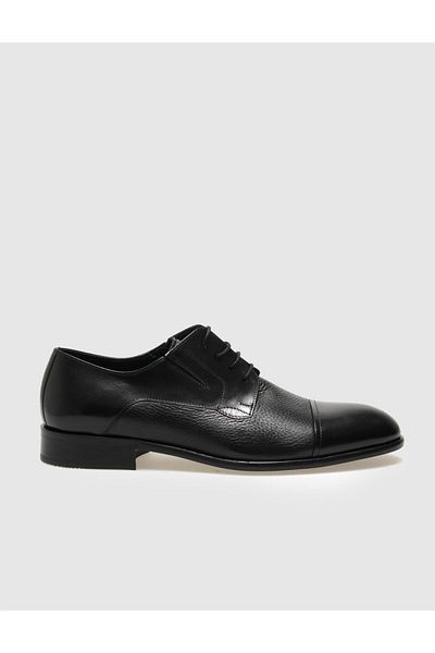 Cabani Genuine Leather Black Lace-Up Men's Classic Shoes