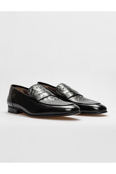 Cabani Genuine Leather Black Men's Classic Shoes