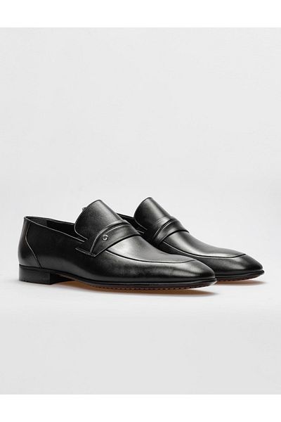Cabani Genuine Leather Black Men's Classic Shoes