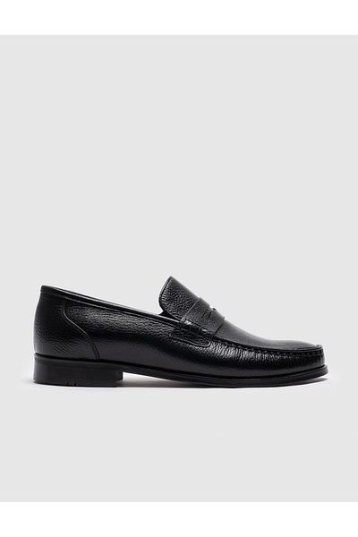 Cabani Black Genuine Leather Men's Classic Shoes