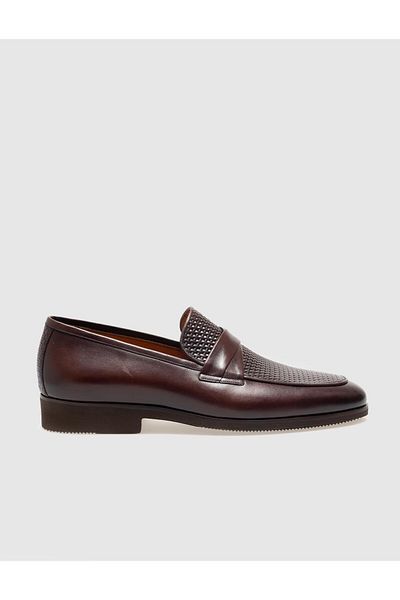 Cabani Genuine Leather Brown Men's Classic Shoes