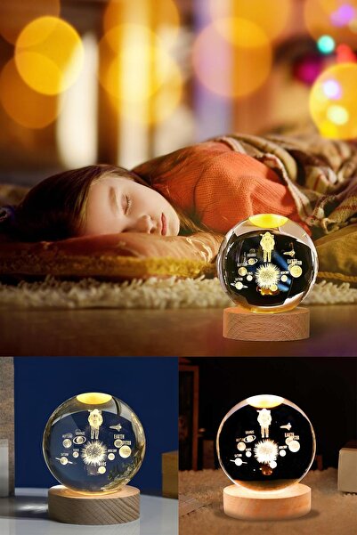 Yu Su Tools Işıklı Astronot Güneş Sistemi Cam Küre: Şık Dekor ve Gece Lambası Evinize Uzay Temalı Zarafet Katın