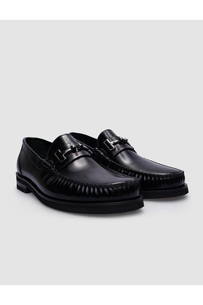 Cabani Black Genuine Leather - 100% Buckle Men's Classic Shoes