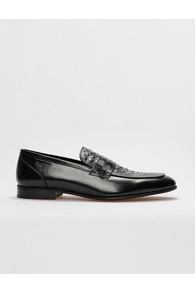Cabani Genuine Leather Black Men's Classic Shoes