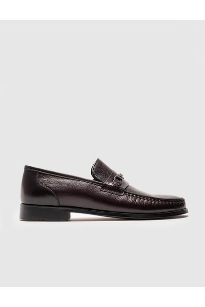 Cabani Genuine Leather Brown Buckle Men's Classic Shoes