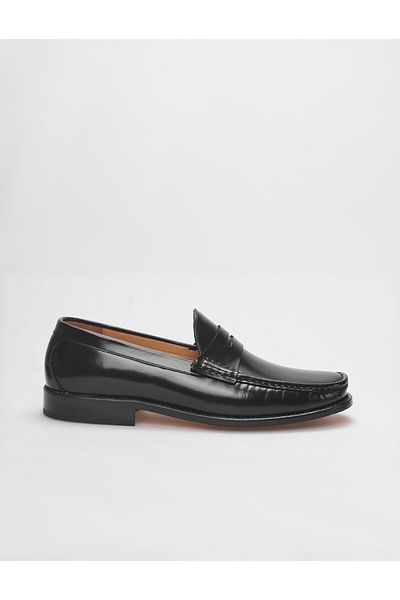 Cabani Genuine Leather Black Opening Leather Injection Men's Classic Shoes