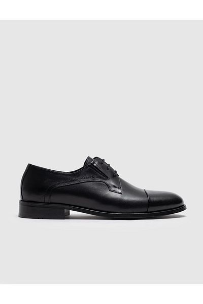 Cabani Genuine Leather Black Lace-Up Men's Classic Shoes