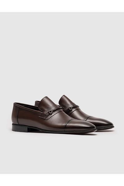 Cabani Neolit Sole Genuine Leather Brown Buckle Men's Classic Shoes