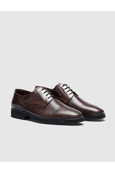 Cabani Genuine Leather Brown Lace-Up Men's Classic Shoes