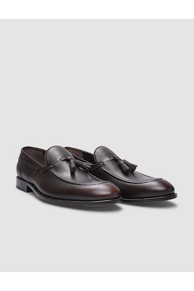 Cabani Men's Classic Shoes - 100% Genuine Leather, Brown Leather, Injection