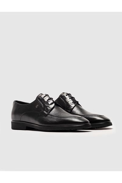 Cabani Genuine Leather Black Lace-Up Men's Classic Shoes