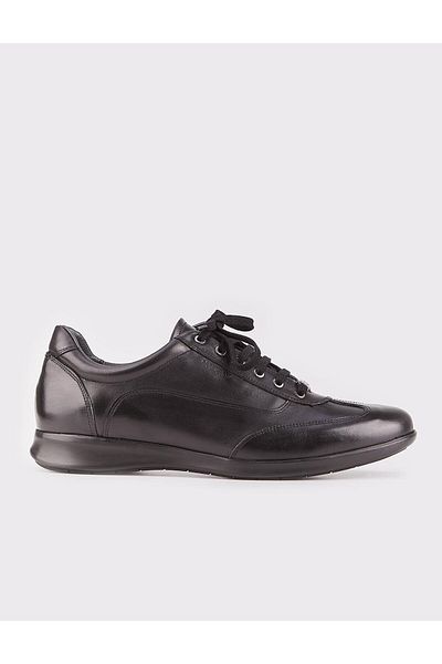 Cabani Genuine Leather Black Lace-Up Men's Shoes