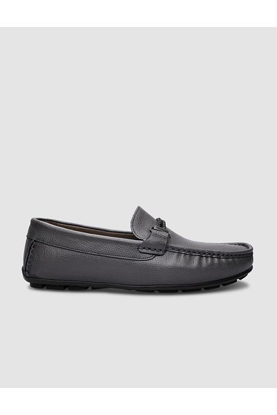 Cabani Loafer pentru bărbați din piele naturală 100% cu cataramă gri