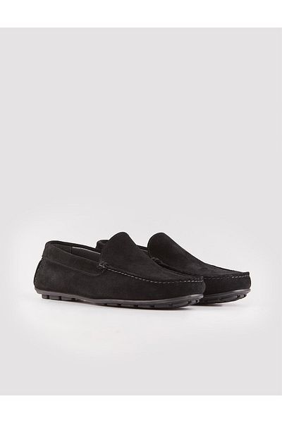 Cabani Black Suede Men's Loafer - Genuine Leather, Laceless Shoes