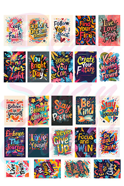 Pink Swan Craft Motivacioni pisani posteri - set naljepnica, bullet journal, ...