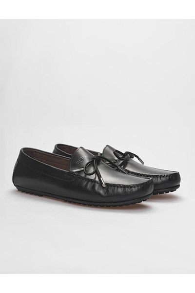 Cabani Black Genuine Leather Men's Loafer