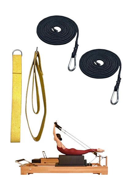 Remege Spor Malzemeleri 1 Çift Pilates Reformer Halatı + Siyah Pilates Reform...