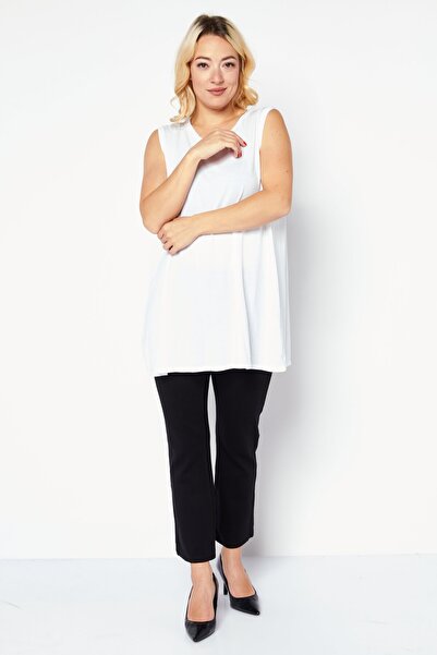 Eileen Fisher Women Crew Neck Sleeveless Plain Top, White