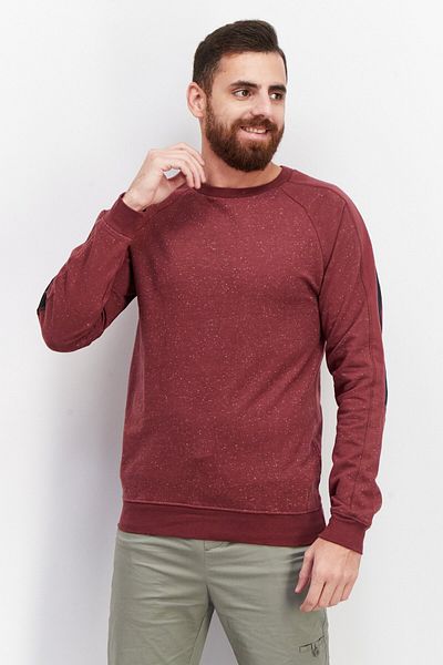 Sovereign Code Men Crew Neck Ranger Long Sleeves Sweatshirt, Burgundy