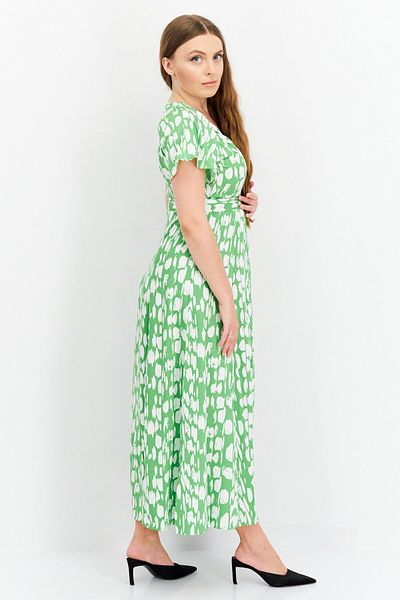 French Connection Women Allover Print Belted Maxi Dress, Green