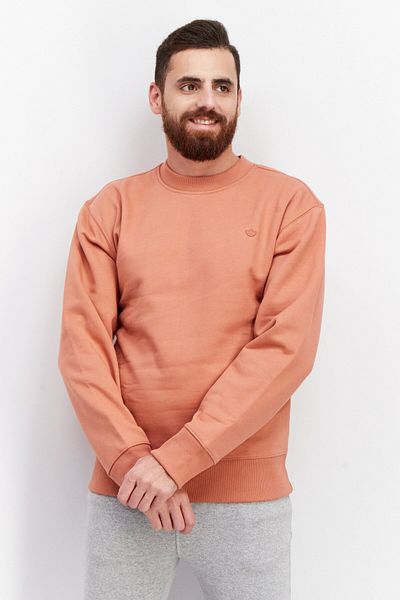 adidas Men Sportswear Fit Brand Logo Long Sleeve Sweatshirt, Brown
