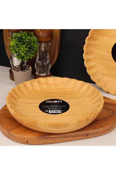 MİEN Mien Durable Bamboo Serrated Edged Bowl 20 cm - 7B128