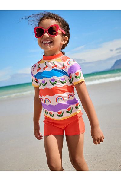 Next Baby Sun Proof Upf50 Two Piece Multi Color Rainbow Print Swimsuit Set Alye77678