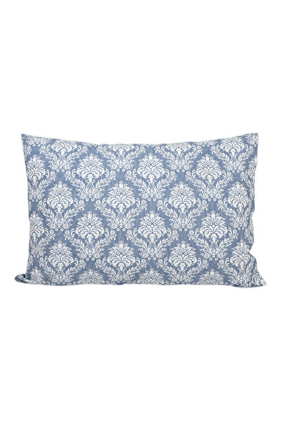 femmhome Set rochie Ranforce pentru o singură persoană - Anvelopă, 120x200 cm, Albastru/Dusty Rose Damasc