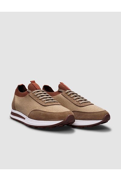 Cabani Knitwear Beige Lace-Up Men's Sports Shoes