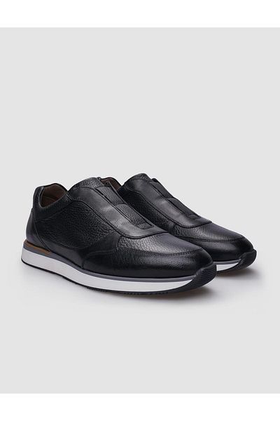 Cabani Black Genuine Leather Men's Sneakers - 100%