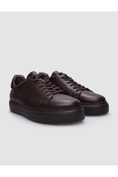 Cabani Men's Sneakers - Genuine Leather, Brown, Lace-up