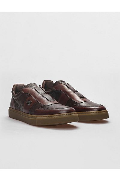 Cabani Genuine Leather Brown Men's Sports Shoes