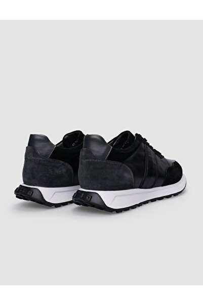 Cabani Μαύρο γνήσιο δέρμα - 100% ανδρικά αθλητικά παπούτσια με κορδόνια