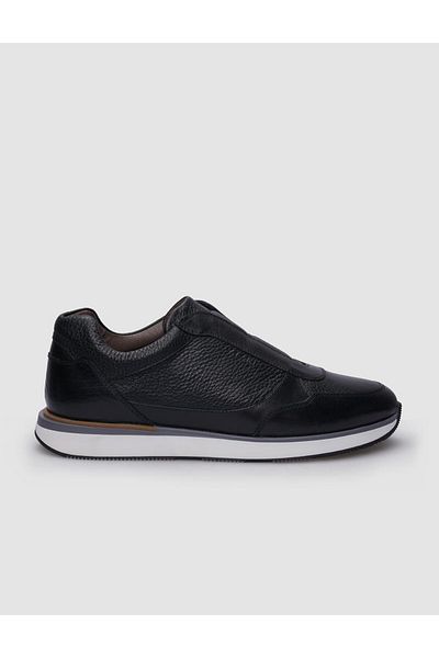 Cabani Black Genuine Leather Men's Sneakers - 100%