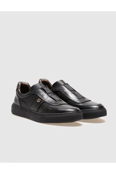 Cabani Pantofi sport negri din piele naturală pentru bărbați